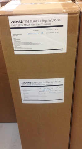 Glasmåtte 450 gr. PB 125 cm. 42 kg.