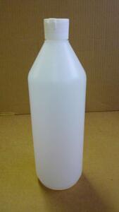 Plastflaske 1 ltr. hvid/klar plast